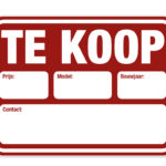 For Sale Auto Sign retro verkoopbord NL